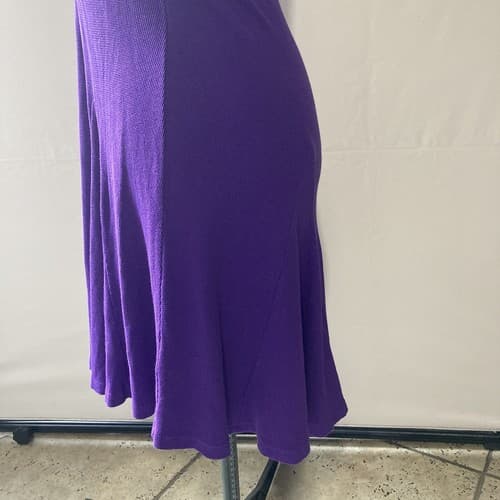 Lauren Jeans Co Ralph Lauren Womens Purple Waffle-knit Fit N Flare Dress Small - Thumbnail 8