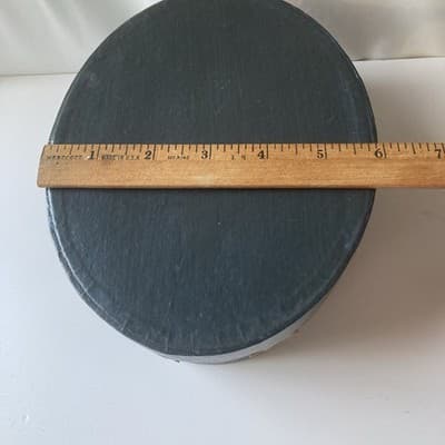 Vintage 90s Celestial Stars Sky Paper Mache Oval Trinket Lidded Box Astral - Thumbnail 2
