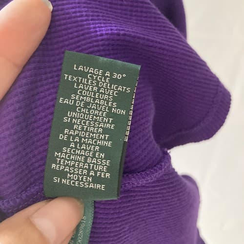 Lauren Jeans Co Ralph Lauren Womens Purple Waffle-knit Fit N Flare Dress Small - Thumbnail 6