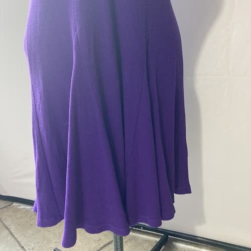 Lauren Jeans Co Ralph Lauren Womens Purple Waffle-knit Fit N Flare Dress Small - Thumbnail 9