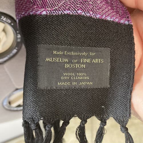 Museum Of Fine Arts Boston Art Deco Wool Muffler Scarf Shawl Vintage Japan IOP - Thumbnail 2