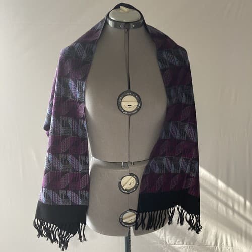 Museum Of Fine Arts Boston Art Deco Wool Muffler Scarf Shawl Vintage Japan IOP - Thumbnail 3