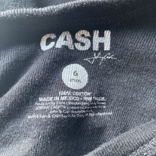 Johnny Cash Black Logo One Piece Infant baby Size 6 Months Crawl the Line - Thumbnail 3