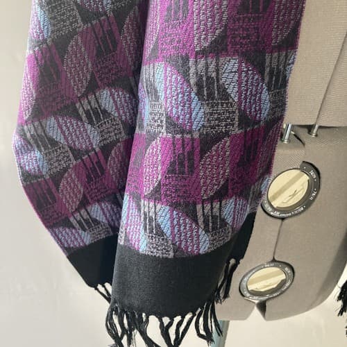 Museum Of Fine Arts Boston Art Deco Wool Muffler Scarf Shawl Vintage Japan IOP - Thumbnail 4