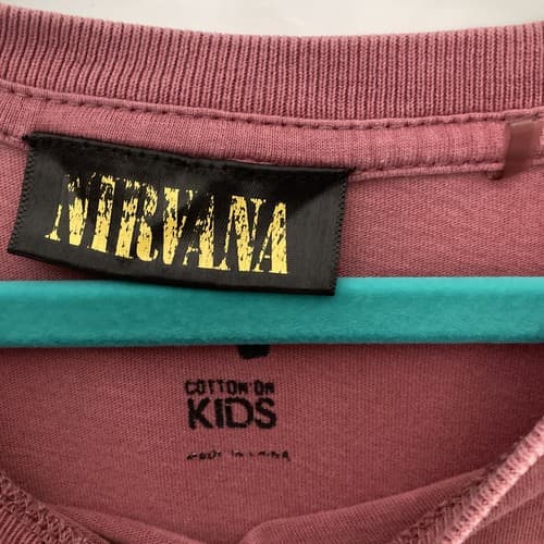 NIRVANA SMILEY FACE KIDS YOUTH PINK GRAPHIC TEE TSHIRT SIZE 4 COTTON ON KIDS - Thumbnail 3
