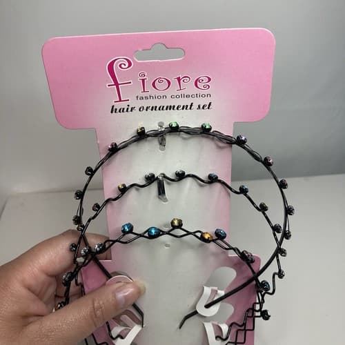 Vintage Deadstock Fiore Rhinestone Head Band Trio Y2k Indie Sleaze Valentines - Thumbnail 4