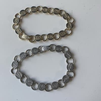 Vintage Sarah Coventry Etched Floral Link Bracelet Lot of 2 Goldtone+Silvertone - Thumbnail 23