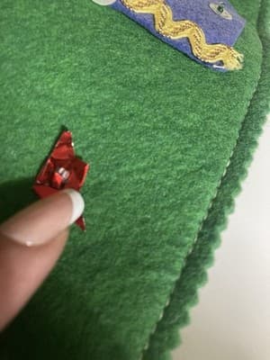 Vintage Christmas Felt Stocking MCM Mid Century Home Made Retro Xmas READ DESC - Thumbnail 11