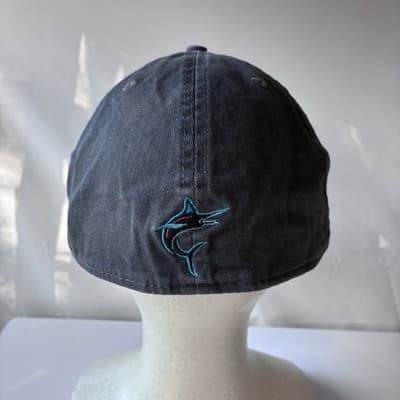 Miami Marlins Baseball New Era 49 Forty Fitted Hat Cap Graphite Gray XX-Large - Thumbnail 5