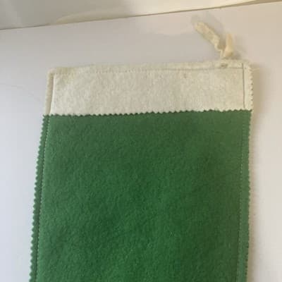 Vintage Christmas Felt Stocking MCM Mid Century Home Made Retro Xmas READ DESC - Thumbnail 5