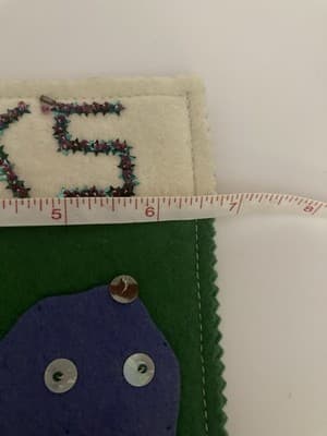 Vintage Christmas Felt Stocking MCM Mid Century Home Made Retro Xmas READ DESC - Thumbnail 9
