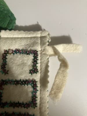 Vintage Christmas Felt Stocking MCM Mid Century Home Made Retro Xmas READ DESC - Thumbnail 13