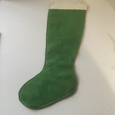 Vintage Christmas Felt Stocking MCM Mid Century Home Made Retro Xmas READ DESC - Thumbnail 4
