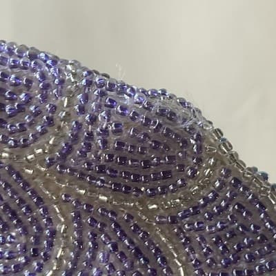 Vintage Beaded Coin Purse Purple Grape Cluster Brunch Kiss Clasp Fruits Kitsch - Thumbnail 9