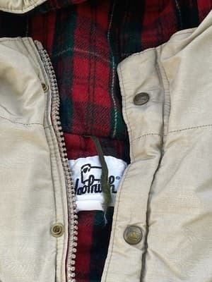 Vintage Woolrich Tan Barn Chore Field Coat Jacket Mens Large Patina Distressed - Thumbnail 7