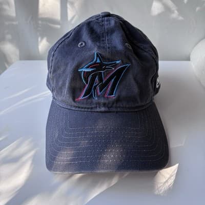 Miami Marlins Baseball New Era 49 Forty Fitted Hat Cap Graphite Gray XX-Large - Thumbnail 2
