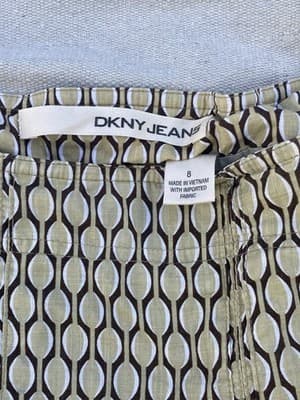 Vintage Y2K Donna Karen New York A Line Skirt Retro Print Eyelet DNKY JEANS SZ 8 - Thumbnail 5