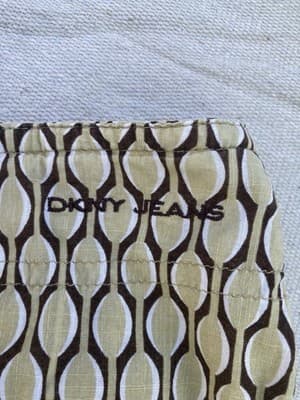 Vintage Y2K Donna Karen New York A Line Skirt Retro Print Eyelet DNKY JEANS SZ 8 - Thumbnail 4