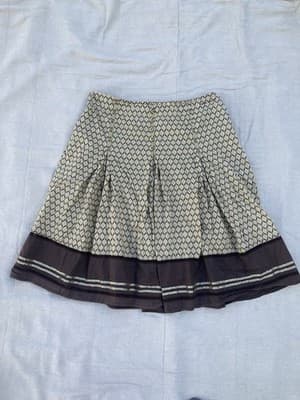 Vintage Y2K Donna Karen New York A Line Skirt Retro Print Eyelet DNKY JEANS SZ 8 - Thumbnail 2