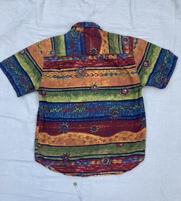 VTG? Territory Ahead Aztex Southwes Geo Button Up Shirt Mens Large Short Sleeve - Thumbnail 2