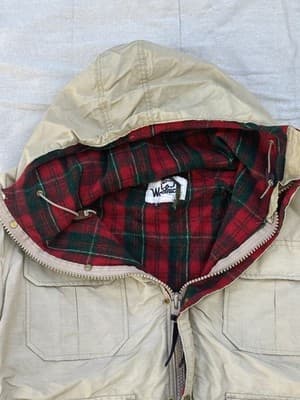 Vintage Woolrich Tan Barn Chore Field Coat Jacket Mens Large Patina Distressed - Thumbnail 6