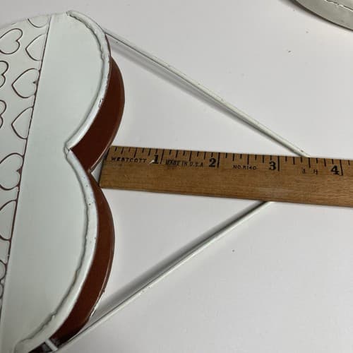Vintage Heart Shaped Wall Pockets Planters Tin/Metal Cottage Country Core 2pc - Thumbnail 5