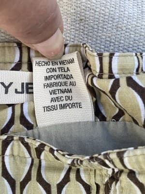 Vintage Y2K Donna Karen New York A Line Skirt Retro Print Eyelet DNKY JEANS SZ 8 - Thumbnail 8