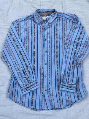 VTG? Territory Ahead Aztex Woven Textile Southwestern Button Up Shirt Mens Large - Thumbnail 7