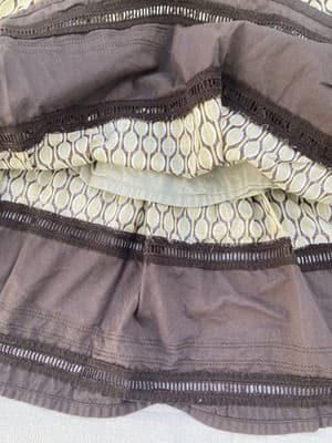 Vintage Y2K Donna Karen New York A Line Skirt Retro Print Eyelet DNKY JEANS SZ 8 - Thumbnail 15