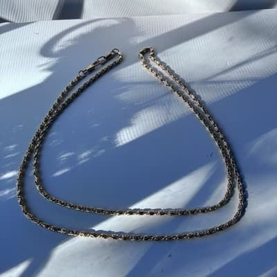 Vintage Gold Tone Long Byzantine Chain Necklace Yellow Gold Tone Retro Statement - Thumbnail 2