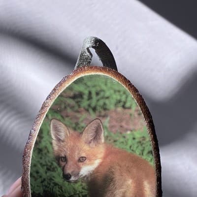 Vintage Yosemite Wood Plaque Hanging Souvenir Wood Slab Fox Print 6.5 Inch - Thumbnail 6