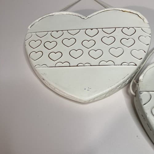 Vintage Heart Shaped Wall Pockets Planters Tin/Metal Cottage Country Core 2pc - Thumbnail 15