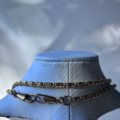 Vintage Gold Tone Long Byzantine Chain Necklace Yellow Gold Tone Retro Statement - Thumbnail 6