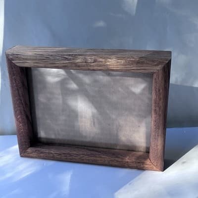 Vintage Solid Wood Oak Picture Frame Rectangle 1980s Natural Finish 6X8 Minimal - Thumbnail 6