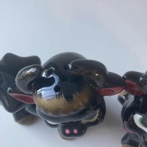 Vintage Anthropomorphic Bulls Cows Redware Salt & Pepper Shakers Japan - Thumbnail 15