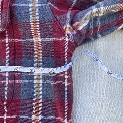 VTG Carhartt Heavy Weight Flannel Button Up Shirt Mens Medium Workwear Grunge - Thumbnail 4
