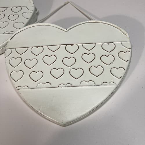 Vintage Heart Shaped Wall Pockets Planters Tin/Metal Cottage Country Core 2pc - Thumbnail 12