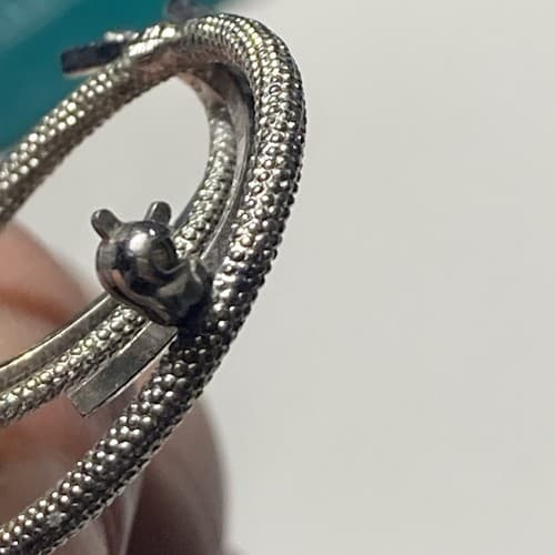 Vintage Sterling Silver 925 Modernist Round Textured Brooch Minimalist MCM - Thumbnail 6