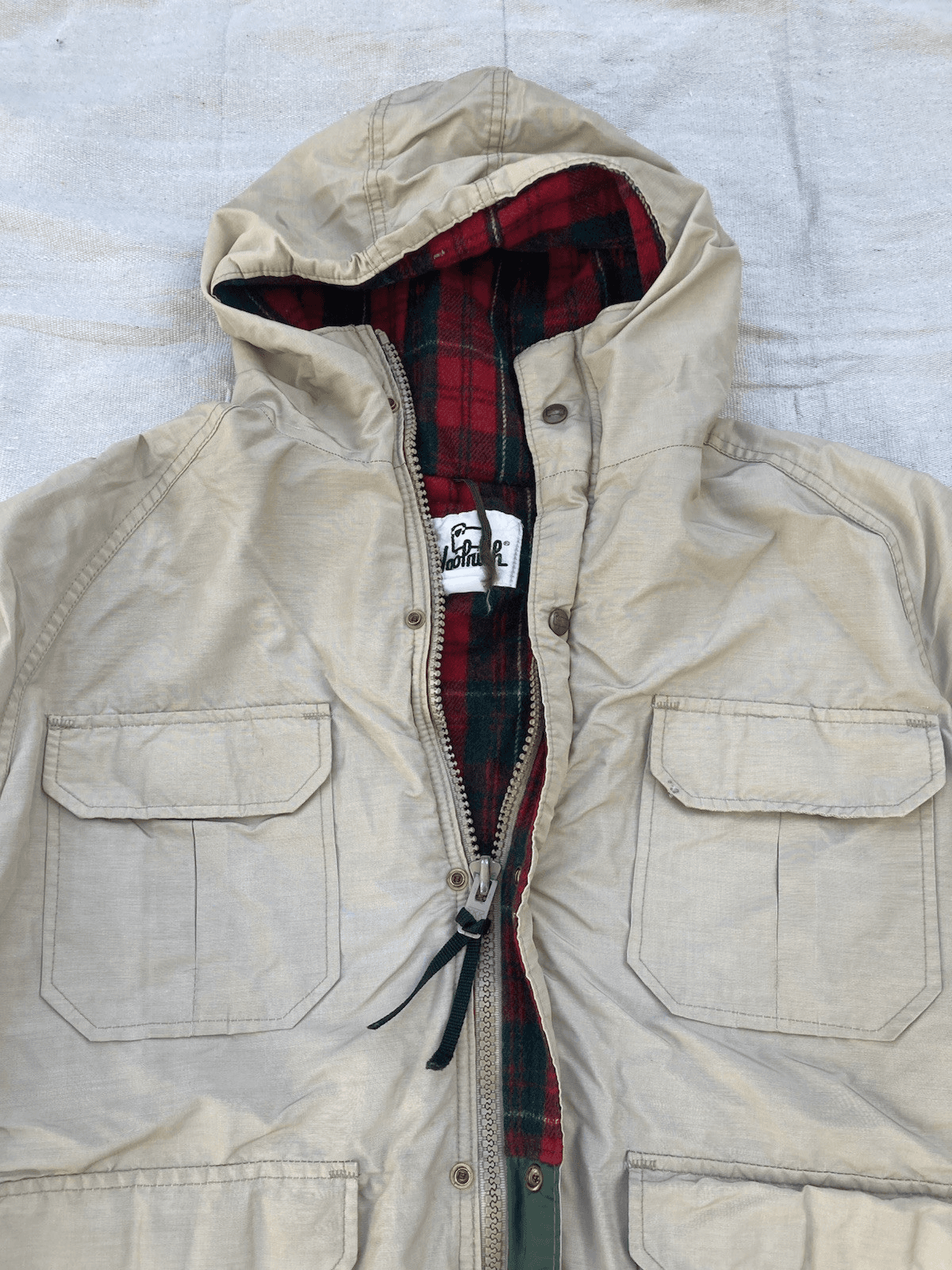 Vintage Woolrich Tan Barn Chore Field Coat Jacket Mens Large Patina Distressed - Thumbnail 11