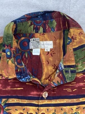 VTG? Territory Ahead Aztex Southwes Geo Button Up Shirt Mens Large Short Sleeve - Thumbnail 21
