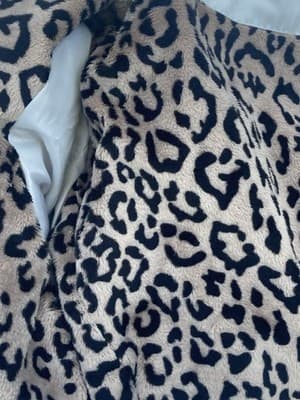 Calvin Klein Womens Quilted Puffer Coat Jacket Beige Leopard Size Small - Thumbnail 14