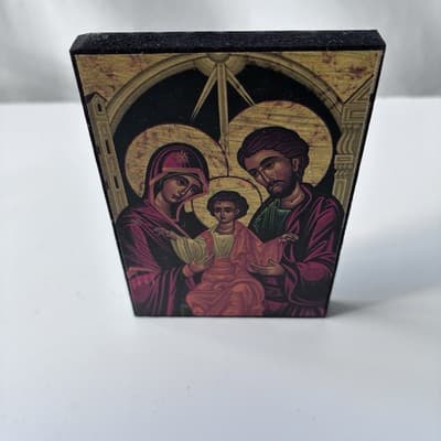 Holy Land Home Blessing Kit Byzantine Icon Cross Candles Sacred Bottles Set - Thumbnail 8