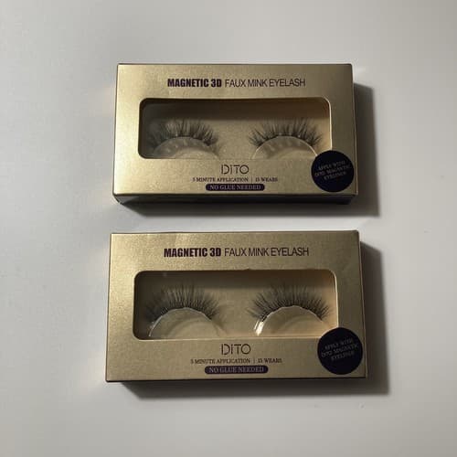 Dito False Magnetic 3D Faux Mink Eyelashes Two Sets Dito Magnetic Liner BAG KIT - Thumbnail 5