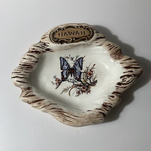 Treasure Craft USA Vintage Ceramic Boho Butterfly Hawaii Ashtray Trinket Dish - Thumbnail 8