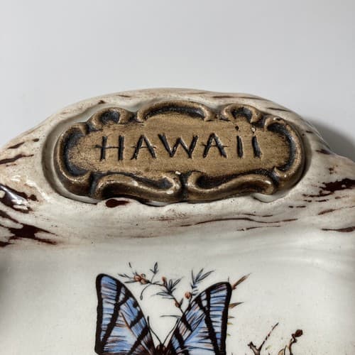 Treasure Craft USA Vintage Ceramic Boho Butterfly Hawaii Ashtray Trinket Dish - Thumbnail 5