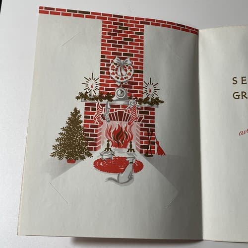 Vintage Christmas Blank Photo Greeting Cards MCM Xmas Ephemera Set Of 4 NOS Vtg - Thumbnail 5
