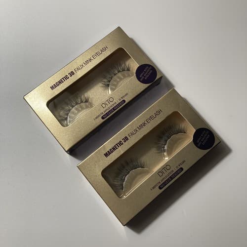 Dito False Magnetic 3D Faux Mink Eyelashes Two Sets Dito Magnetic Liner BAG KIT - Thumbnail 4