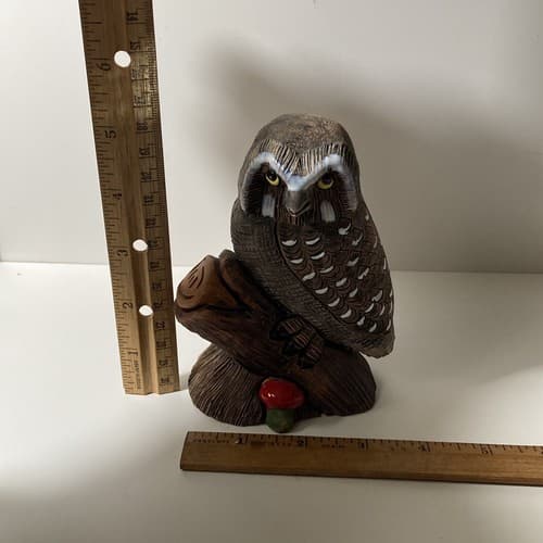 Peruvian Ceramic Owl Handmade Vintage Casals Peru Collectible Owl Figurine - Thumbnail 3