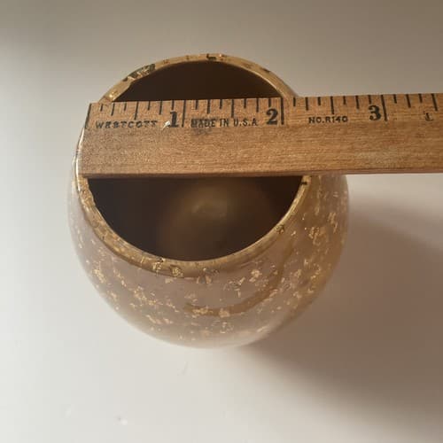 Vintage Nicole Miller Gold Flecks Lucite Votive Holder Cup MCM Style READ DESC! - Thumbnail 4