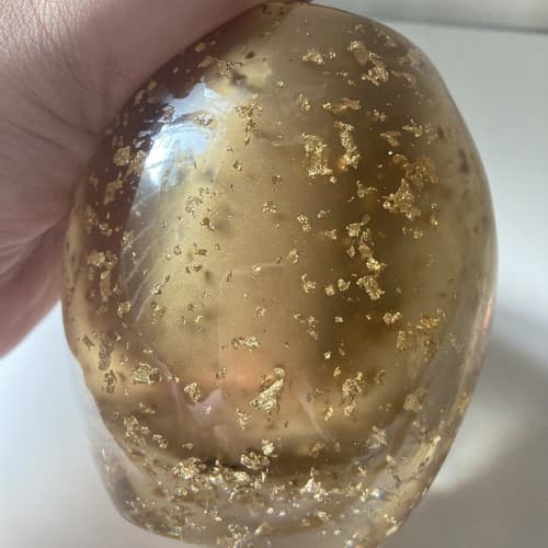 Vintage Nicole Miller Gold Flecks Lucite Votive Holder Cup MCM Style READ DESC! - Thumbnail 6